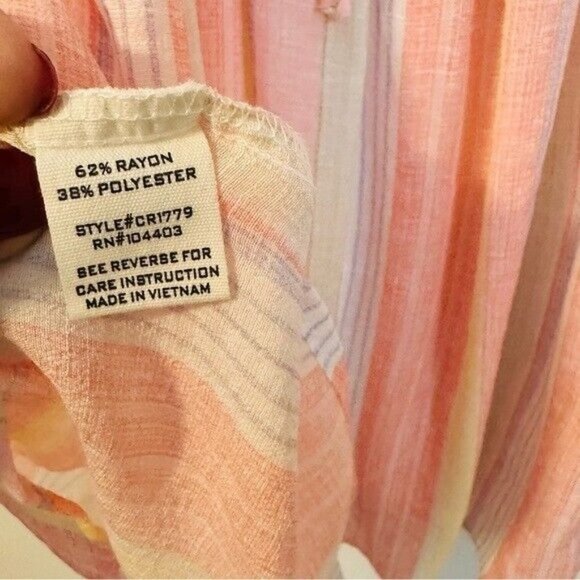 Mine Clara Multi Striped Top - Coral Women’s Size Medium NWT - Picture 10 of 12